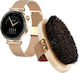 MaxCom FW73 Onyx Gold + Glov Rostfreier Stahl Smartwatch mit Herzfrequenz