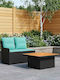 vidaXL Outdoor Lounge Set 2 Pieces Rattan with Pillows
