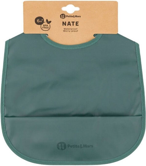 Petite & Mars Babici Pentru Bebeluși Impermeabilă Material Textil Cu Autocolant Și Buzunar Verde Pentru 6 Luni+