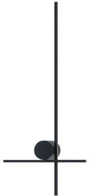 Eurolamp Wall Lamp Metal Left LED 12w 840lm 3000k 600x260x60mm Black Arte Illumina Clio-144-58029