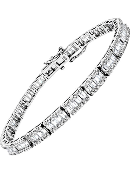 Xrisokosmima Women's Riviera Silver Bracelet with Zircon