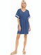 Pink Label Γυναικείο Καφτάνι Παραλίας Cosmos Blue