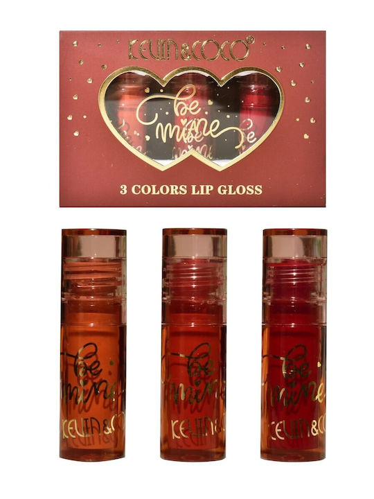 Комплект За Грим Glossy Червило Kevin Coco Be Mine 3 Цвята Блясък За Устни 11 X 7.3 X 2.7см Вариант Розово-червен B Комплект За Грим Glossy Червило Kevin Coco Be Mine 3 Цвята Блясък За Устни 11 X 7.3 X 2.7см Вариант Розово-червен B