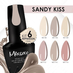 Mixcoco Set 6 Ojă Pentru Unghii Cu Gel 15ml Sandy Kiss