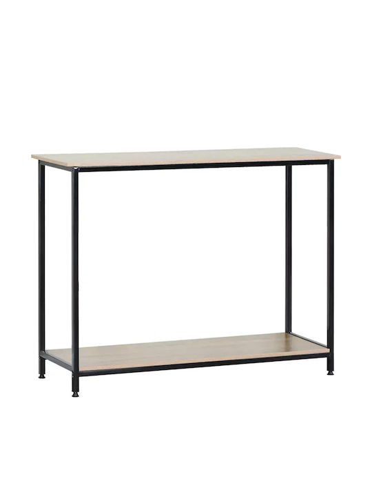 Consolă din Lemn și Metal Negru M106xL35xÎ81cm