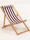 Deckchair Myn Wooden White-Claret Red 59x44x90cm