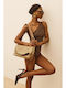 Natural Straw City Straw Women's Shoulder Bag Tabac Brown