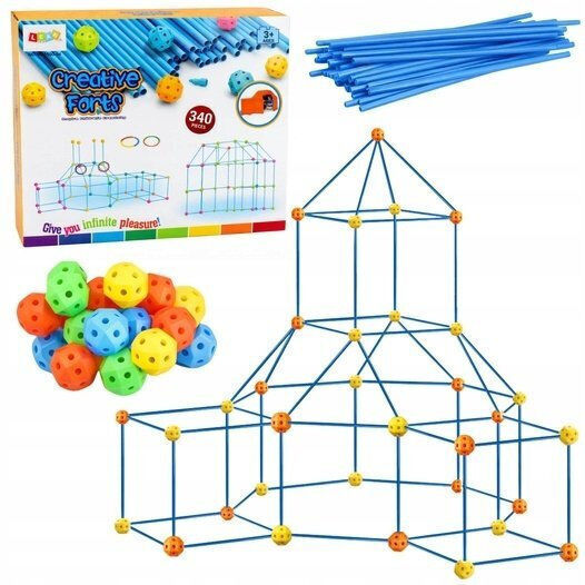 Leantoys Creative Set Construction Tubes 3d Building 340 Pcs