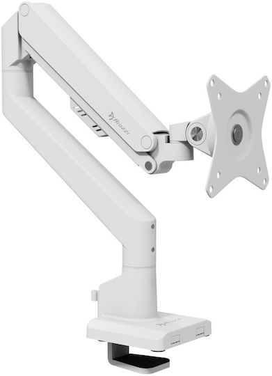 Arozzi Alzare Neo Single Computer Monitor Ständer bis 32" mit Verlängerungsarm Weiß