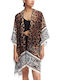Liu Jo Women's Beachwear Caftan Ecru Brown Black
