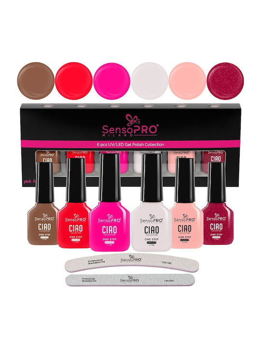 Set 6 Oje Semipermanente One Step 7ml Sensopro Milano Ciao Amore