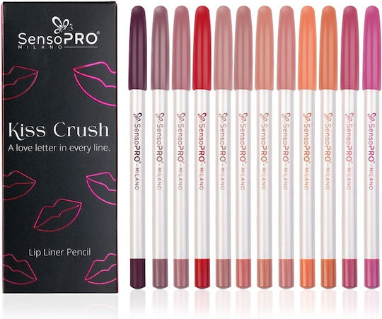 Set 12 Kiss Crush Lippenstift Bleistifte Sensopro Milano