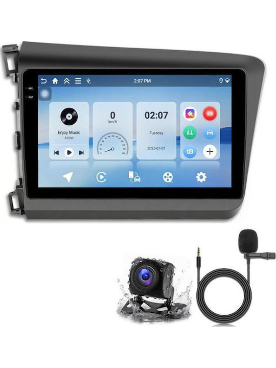 Honda Civic Android 15 Bluetooth Player Μνήμη 8-core 4gb + 64gb Standard + Reversing Camera + Microphone