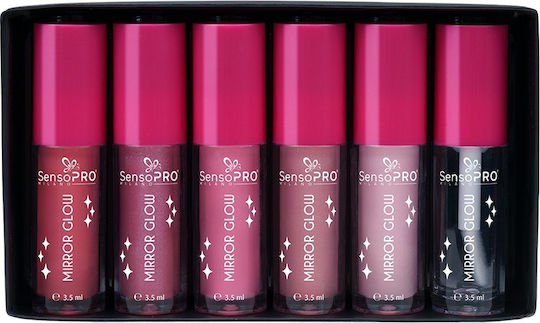 Set 6 Sensopro Milano Lipgloss Spiegel Glow Babe