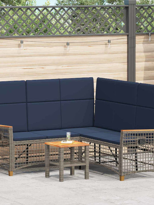 Garten- und Outdoor-Möbelsets Wohnzimmer Typsatz 2 Stück Grau mit Kissen