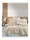 Madi King Size Bed Sheets Set with Rubber Hugger 240x260cm Brown 4 Pieces