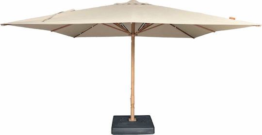 Quadratischer Aluminium-Garten- und Terrassen-Sonnenschirm Beige 4x4xHöhe 3 m
