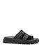 Δερμάτινα Γυναικεία Ανατομικά Σανδάλια Flatforms Μαύρα