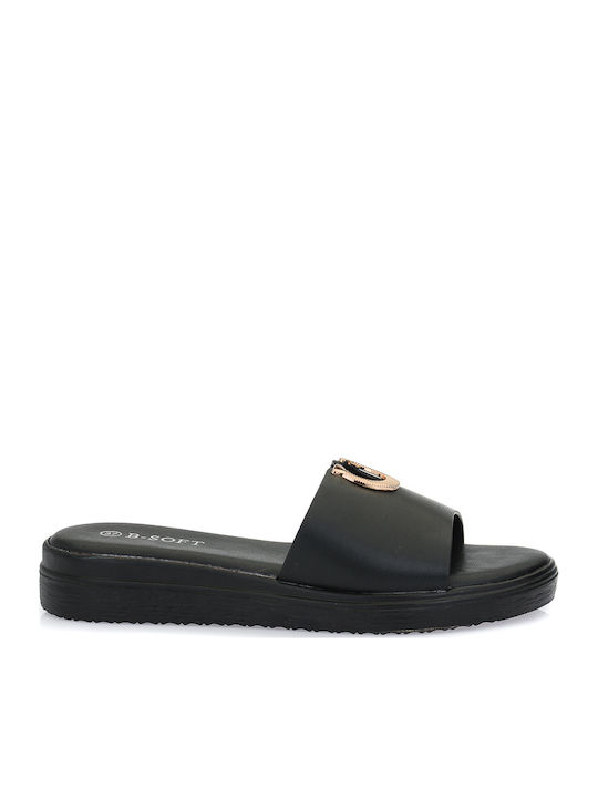 B-Soft Women's Flat Sandals Black