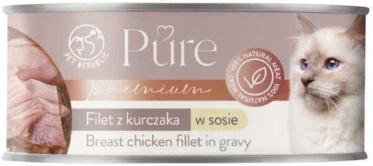 Pet Republic Nasses Katzenfutter in Dose mit Huhn und Fleisch 24x80gr