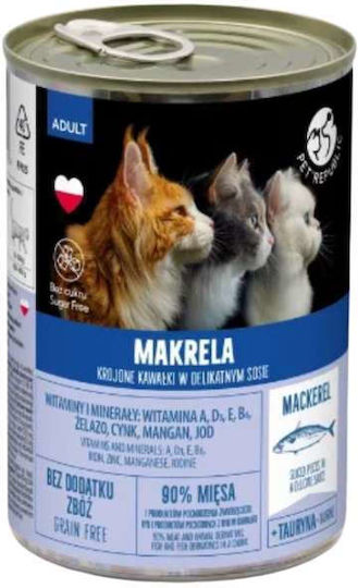 Pet Republic Pet Republic Nasses Katzenfutter Dose mit Makrele, Fleisch und Fisch ohne Getreide 10x400g