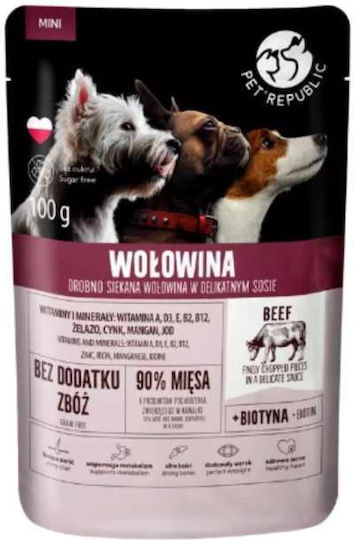 Pet Republic Wet Dog Food With Beef And Meat 24x100gr