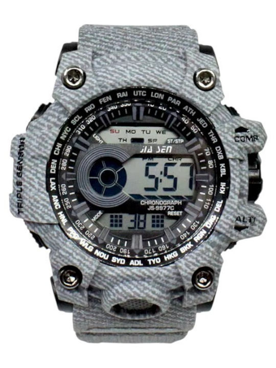 Digital Herrenuhr 40mm Batteriebetrieb mit Grau...