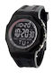 Digital Men's Watch 47mm Battery With Rubber Strap Black/Red