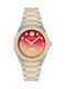 Philipp Plein Lady Damenuhr Batterie mit Silber Metall-Armband