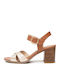 Damen Sandalen Gelbe Leder