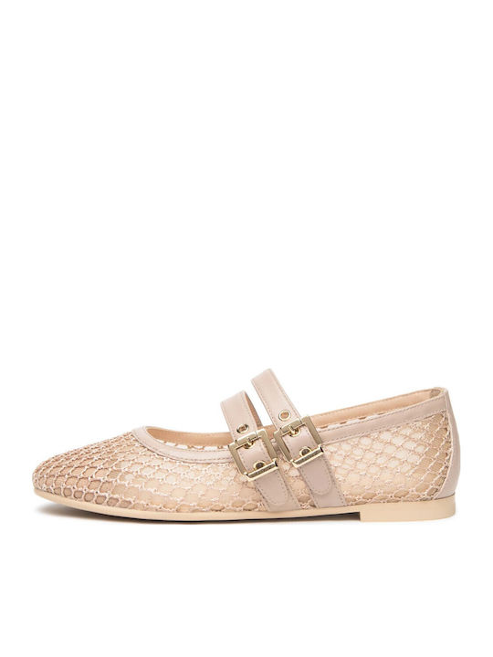 Leder Damen Ballerinas Rosa