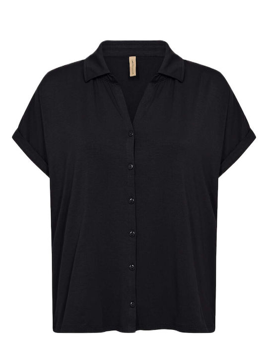 Women's Blouse Short Sleeve Black
