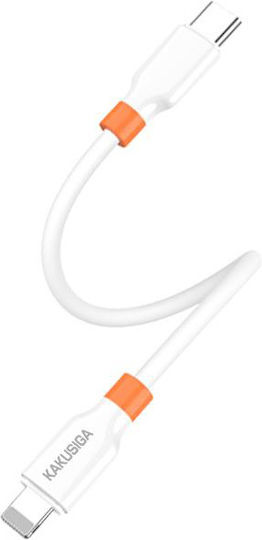 Kakusiga USB-C Мъжки към Lightning Кабел 30W Бял 0.25м KSC-1024-LC-WH