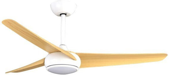 Eurolamp Ανεμιστήρας Οροφής 132cm με Φως Καφέ / Λευκός
