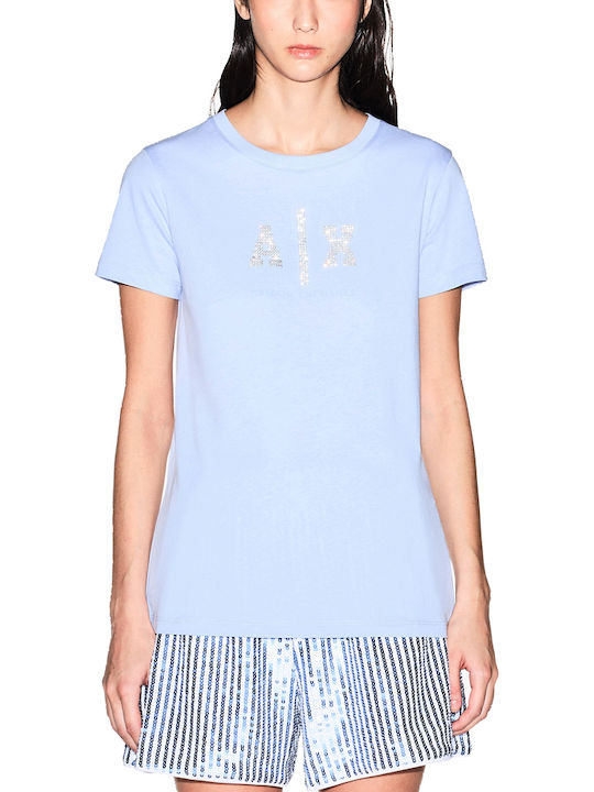 Armani Exchange Women's T-shirt Silver-Blue