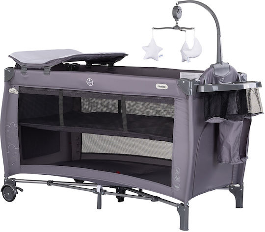 Chipolino Baby Playpen 2 Levels with Mattress Grey