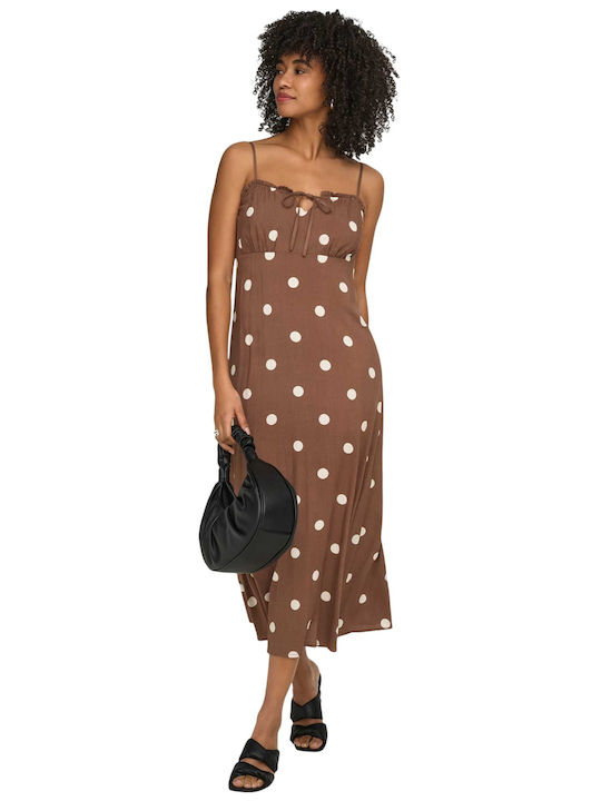 Only Life Sommer Midi Damenkleid Cocoa Braune M...