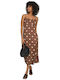 Life Sommer Midi Damenkleid Cocoa Braune Mehrfarbig