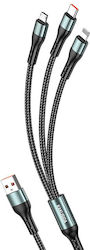 Kakusiga USB към Type-C Lightning micro USB Кабел 1.2м KSC-1026