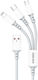 Kakusiga Mehrere Anschlusskabel USB zu Typ-C Lightning Micro-USB Kabel 5A Weiß 1.2m KSC-1025