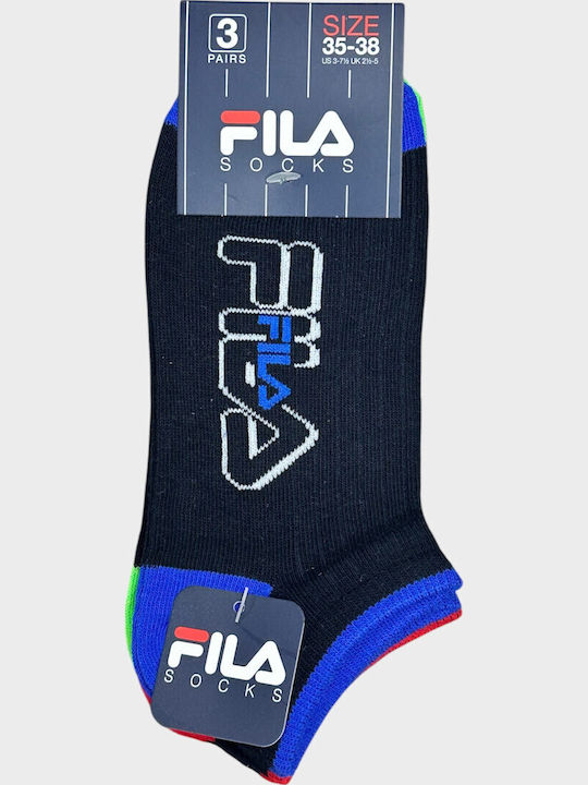 FILA Kids' Blue Ankle Socks 3 Pairs