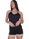 Comfort Καλοκαιρινό Babydoll Μαύρο