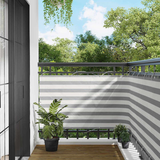 vidaXL Rectangular Gray Shade Divider with PU Coating 0.9x4m