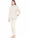 Pink Label Winter Women's Fleece Robe White