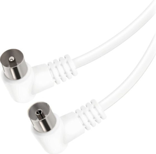 Vivanco Καλώδιο Κεραίας Coax male - Coax female Λευκό 1.5m 1τμχ
