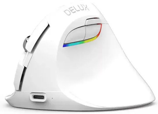 Delux M618 Mini+ Безжична Ергономична Vertical Мишка Бяла