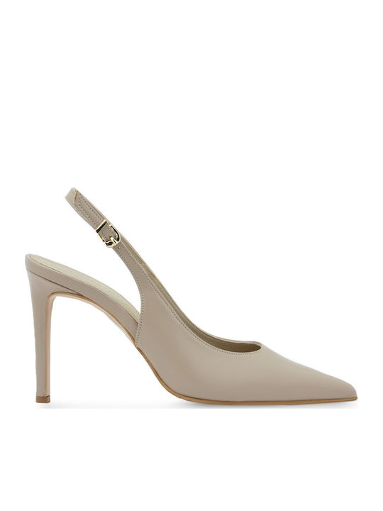 Leather Heels With High Brown Heel