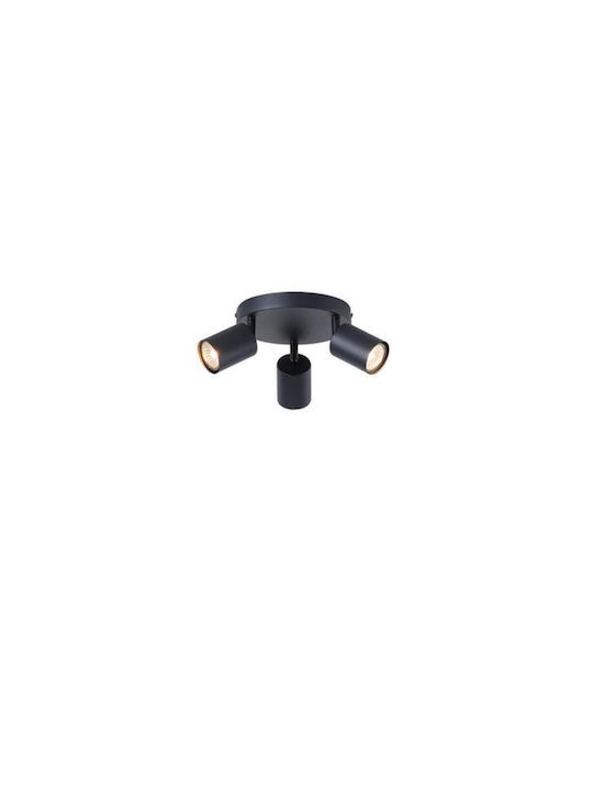 Σποτ Μεταλλικο Τριφωτο Μαυρο 3xgu10 Max 7w Φ180x135mm Arte Illumina Olymp