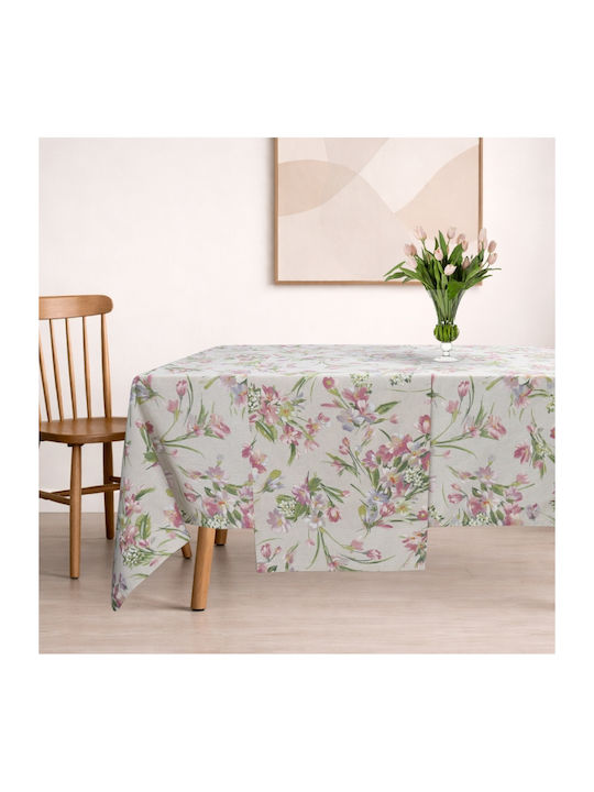 Dimeco Τραπεζομάντηλο Βαμβακερό Floral Floral 180x180εκ.
