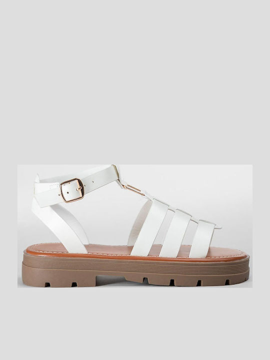 Women's Flat Sandals Gladiator White
